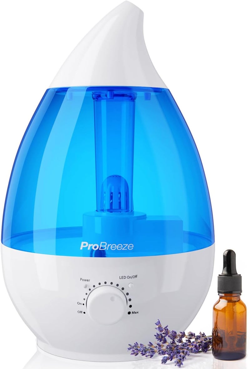 Pro Breeze 3.8L Large Ultrasonic Cool Mist Humidifier with 48-Hour Operation, Large Water Dispenser, Aroma Diffuser Tray, Night Light and Auto Shut-Off - Humidifiers for Bedroom & Living Room - Image 1