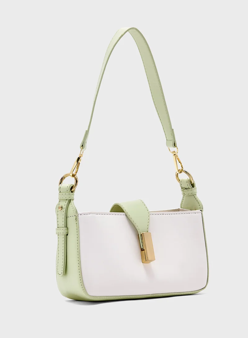 ايلا Metal Trim Detail Crossbody Bag With Long Strap