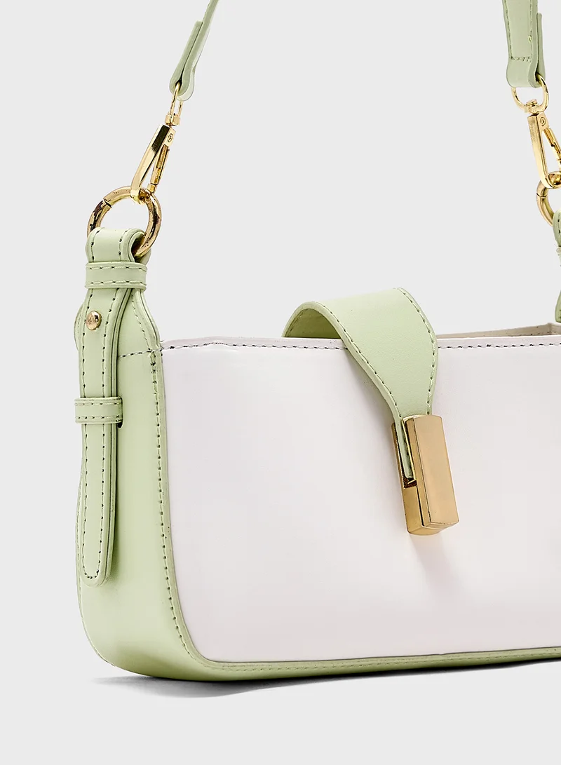ايلا Metal Trim Detail Crossbody Bag With Long Strap