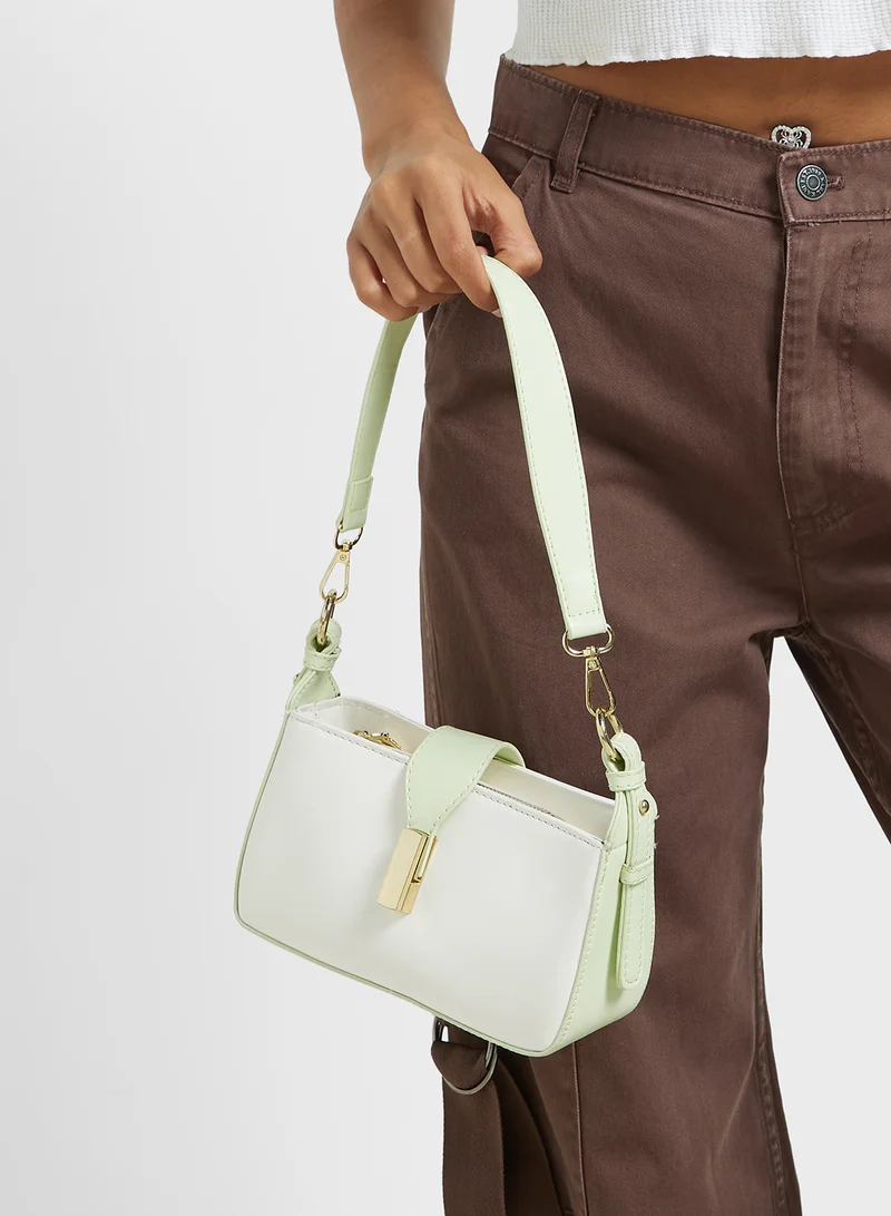 ايلا Metal Trim Detail Crossbody Bag With Long Strap