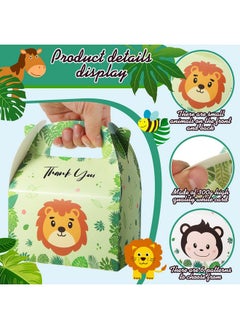 Marspark 12 Pcs Zoo Party Box Safari Party Favor For Kids Baby Jungle Animal Party Bags Treat Boxes Goodie Bags Safari Themed Birthday Party Supplies Decorations  - Image 5