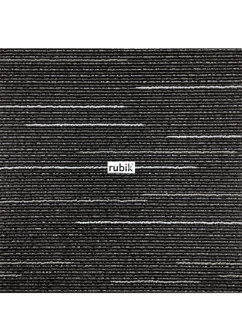 Rubik Carpet Tiles with PVC Padding Attached (Covers Estimated 24sqft) Commercial Grade Non-Slip Indoor Nordic Style Floor Tiles For Home Office Gym, Polypropylene, 50cmx50cm/1 Tile(9 Tiles Black)  - Image 2