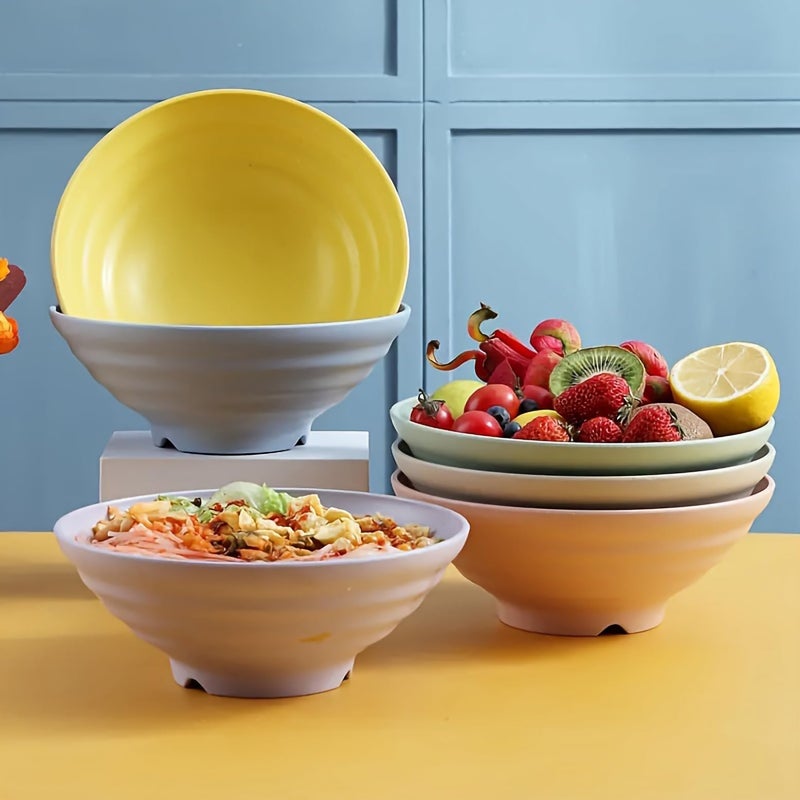 pepplo Large Unbreakable Cereal Wheat Straw Bowl Bpa Free Salad Dessert Soup Oatmeal Fruit Party Dessert Cereal Pasta Oatmeal Serving Bowl Microwave Safe (1200ml+1500ml+1900ml, Purple, Set of 3) - Image 3