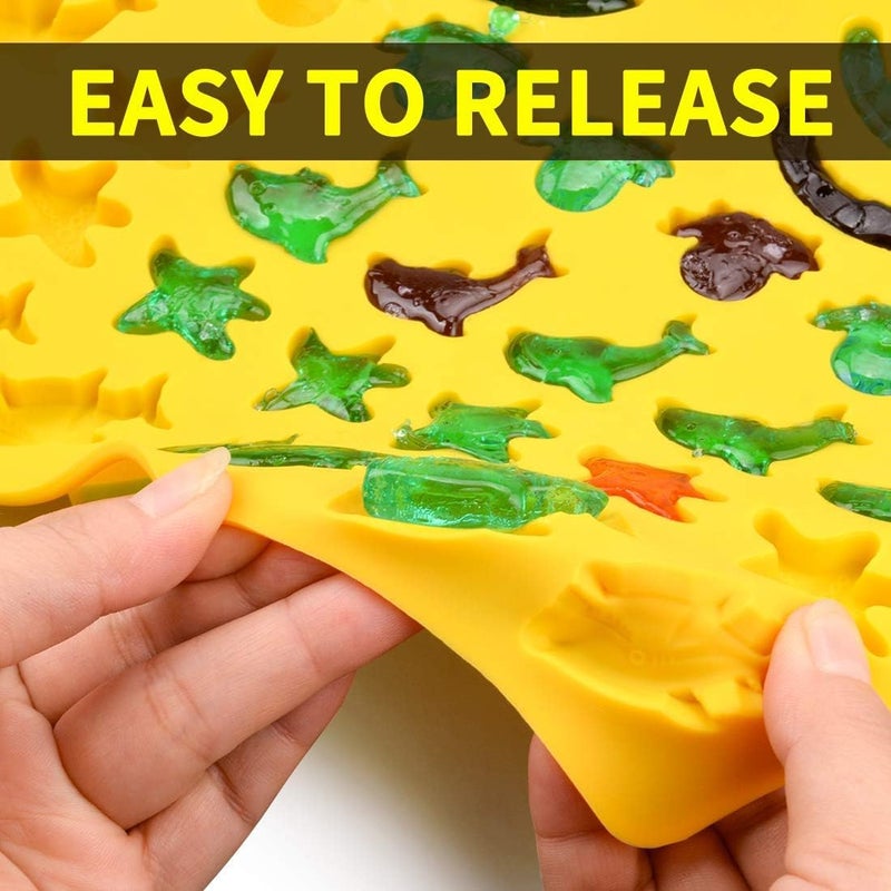 CAKETIME Gummy Molds Hard Candy Molds - Candy Molds Silicone Including Worms, Starfishs, Dolphins, Octopus, Sharks Sea Mold, Pinch Test Approved Pack of 3 Ocean Molds - Image 5