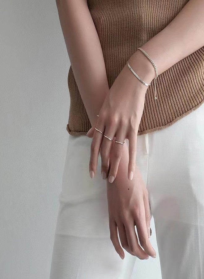 CANDYFANCY 925 Sterling Silver 1.2mm Stacking Midi Thin Rings Pinky Ring Stack Knuckle Rings Band Silver Toe Ring Size 3.5 - Image 4
