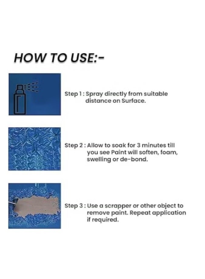 GETSUN Paint Remover Spray Multi Purpose Advanced Paint Remover Spray Efficient Peeling Leave No Trace 450Ml (Pack 2) - Image 2