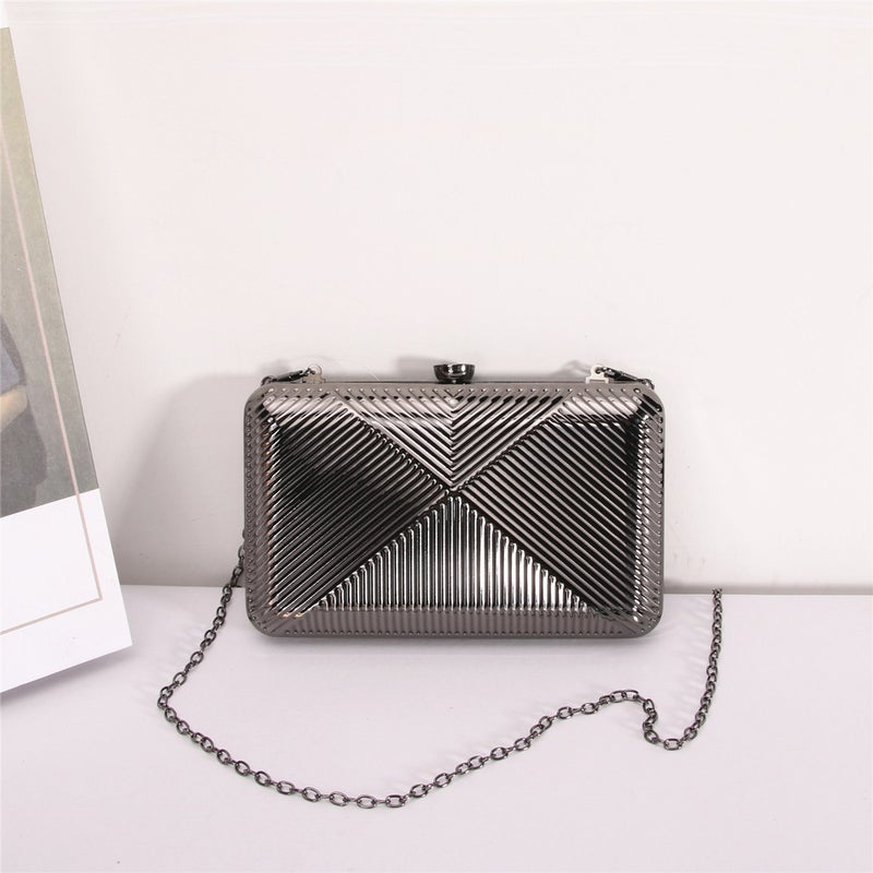 Women'S Elegant Versatile Evening Clutch Square Alloy Chain Crossbody Bag -Selling Dress Bag - Image 3