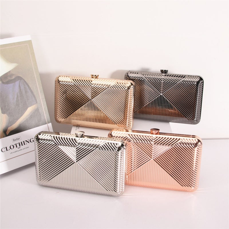 Women'S Elegant Versatile Evening Clutch Square Alloy Chain Crossbody Bag -Selling Dress Bag - Image 2