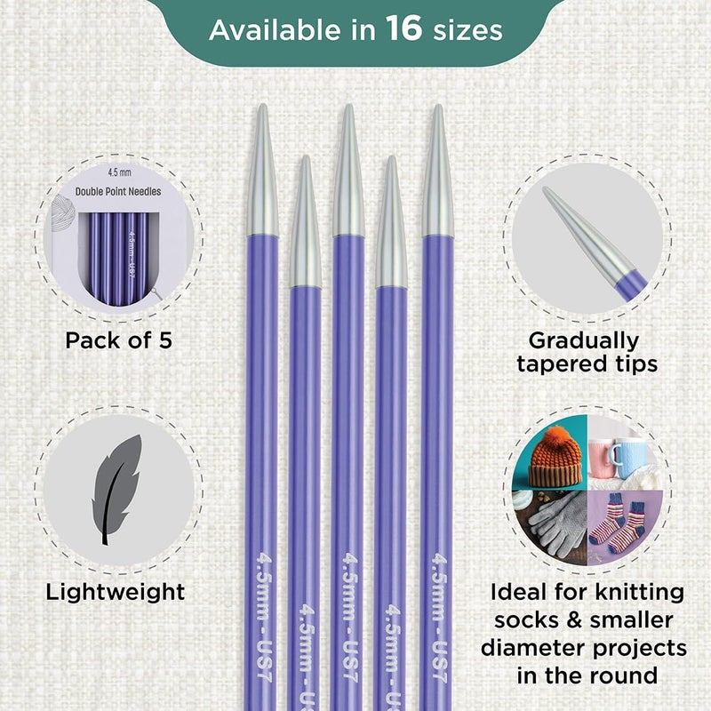 KnitPro Zing Double Pointed Needles 6" (15cm) | US Size 7 (4.5mm) - Image 3