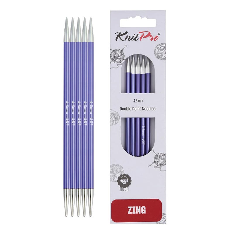 KnitPro Zing Double Pointed Needles 6" (15cm) | US Size 7 (4.5mm) - Image 1