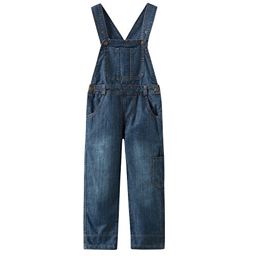 GRANDWISH Boys Blue Thin Denim Bib Overalls 3T - Image 1