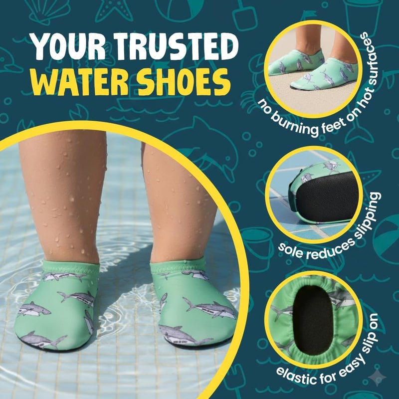 Slipstop AntiSlip Shoes for Kids - Quick-Dry Aqua Socks Beach Shoes for Kids - Barefoot Shoes for Water Sports Yoga Exercise - Image 2