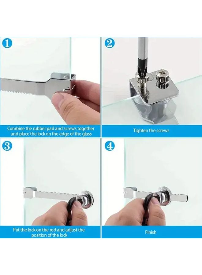 4 أقفال منشار معدنية مصقولة منزلقة مع مفاتيح لخزائن العرض والخزائن الزجاجية - Image 5