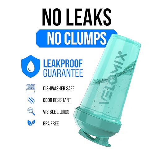 VELOMIX -2 Pack- 28 oz Protein Shaker Bottles for Protein Mixes - 2x Wire Whisk | Leak Proof Shaker Cups for Protein Shakes and Pre Workout | Protein Shaker Bottle Pack (B4) Black/Turquoise - Image 3