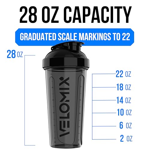 VELOMIX -2 Pack- 28 oz Protein Shaker Bottles for Protein Mixes - 2x Wire Whisk | Leak Proof Shaker Cups for Protein Shakes and Pre Workout | Protein Shaker Bottle Pack (B4) Black/Turquoise - Image 4