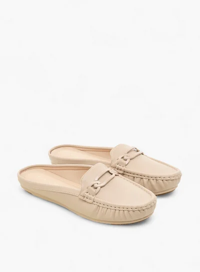 Le Confort Solid Metal Accent Slip-On Mules
