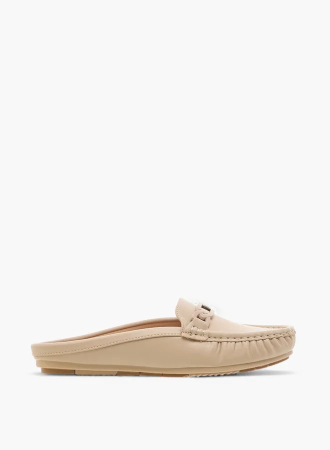 لو كونفورت Solid Metal Accent Slip-On Mules