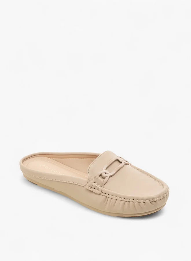 لو كونفورت Solid Metal Accent Slip-On Mules