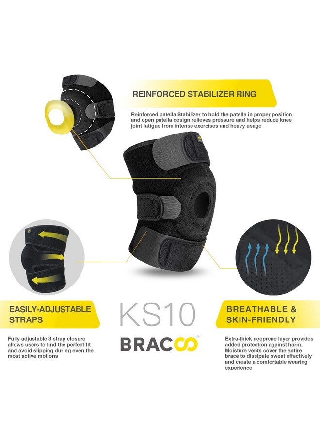 Bracoo Knee Support Brace for Men Women, Adjustable Compression Sleeve Wrap Patellar Pad Tendon - Arthritis Pain, meniscus tear, Injury Recovery, Running, Workout, KS10 - Image 2