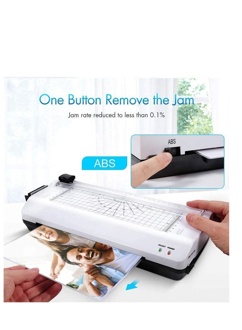 جهاز laminator A4 5 في 1 مع أكياس لامتصاص حراري، آلة قص الورق، وآلة دائري الزوايا للمنزل والمكتب والمدرسة، تسخين سريع بدون فقاعات - Image 2