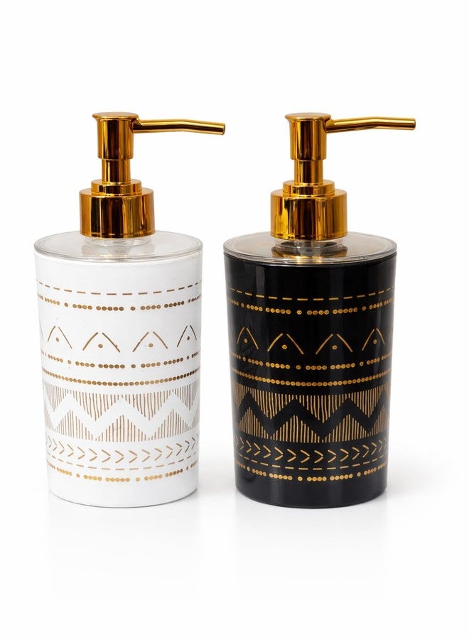 LAGET® 300ml Soap Dispenser Set of 2 – White Black with Golden Print Handwash Dispenser Bottle with Gold Pump | Liquid Soap Dispenser for Wash Basin, Kitchen Sink & Bathroom Accessories - Image 5