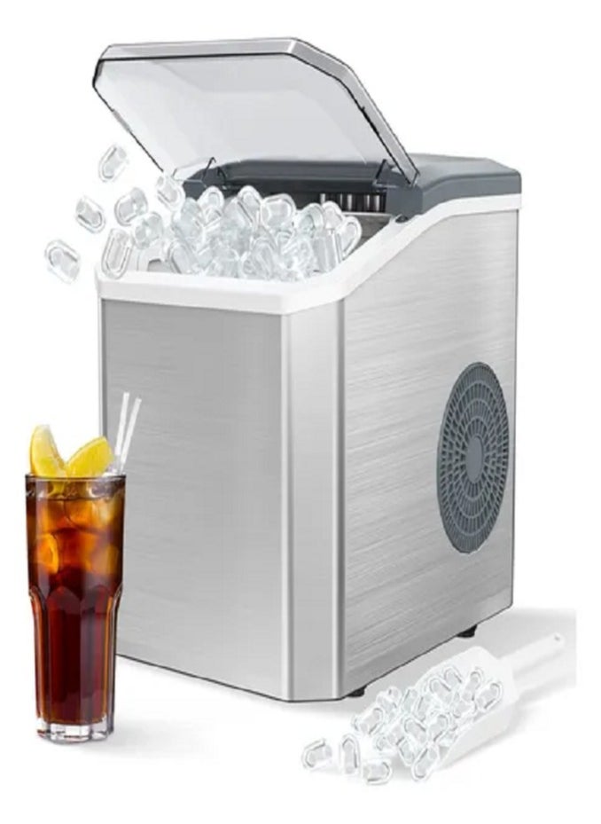 LIVVY Portable Stainless Steel Ice Maker – Fast Ice Cubes in 6–13 Mins, Auto-Cleaning, Compact Countertop Machine for Home, Office & Parties  - Image 1