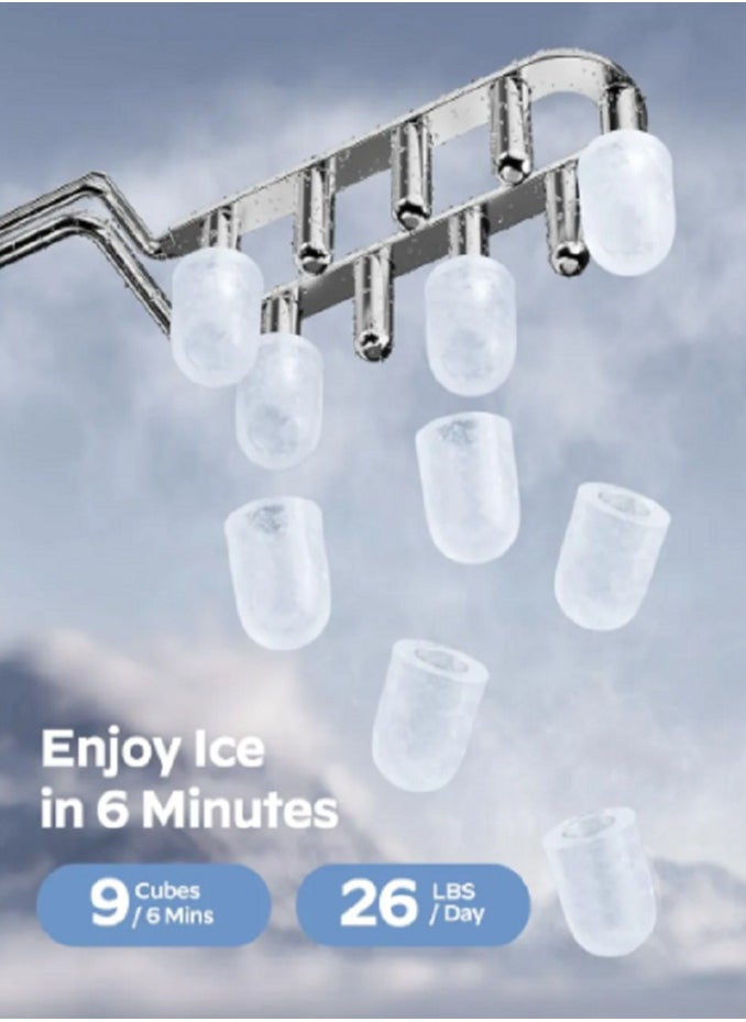 LIVVY Portable Stainless Steel Ice Maker – Fast Ice Cubes in 6–13 Mins, Auto-Cleaning, Compact Countertop Machine for Home, Office & Parties  - Image 3