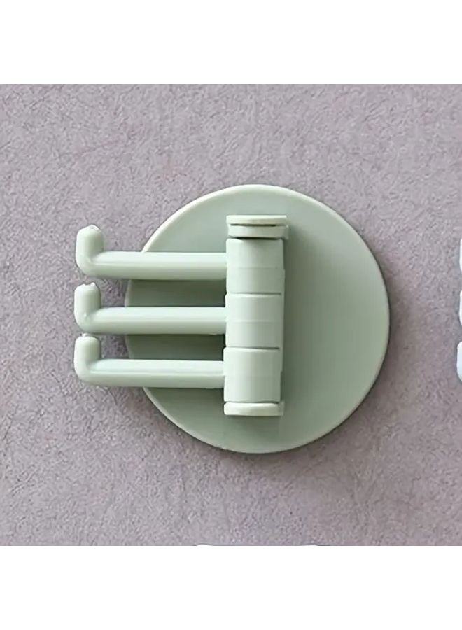 2Pcs Pink Non Marking Rotating Hook Wall Mounted Plastic Towel Holder For Bathroom Kitchen Home Organization No Drill Installation Space Saving Easy Clean - Image 5
