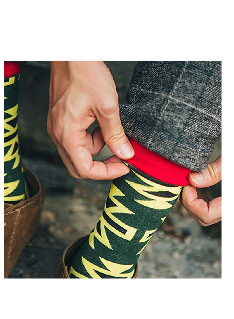 KASTWAVE Fun Casual Cotton Socks with Geometric Pattern Printing Men's Fun Dress Socks-Colorful Funny Novelty Dress Crew Socks Pack, Art Socks for Men Women  - Image 5