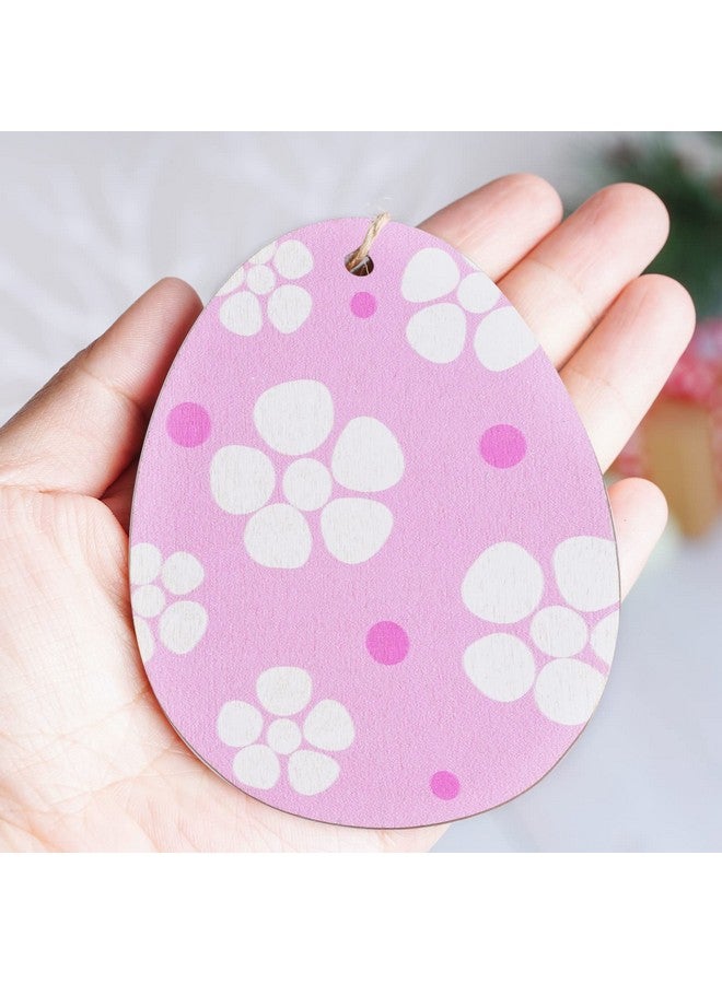 Yookat 50 Pieces Easter Egg Wooden Cutout Unfinished Wood Easter Egg Ornaments Egg Wood DIY Crafts Cutouts Easter Egg Unfinished Wood Slices for Painting Crafts and Easter Decorations (3.9 inch) - Image 3