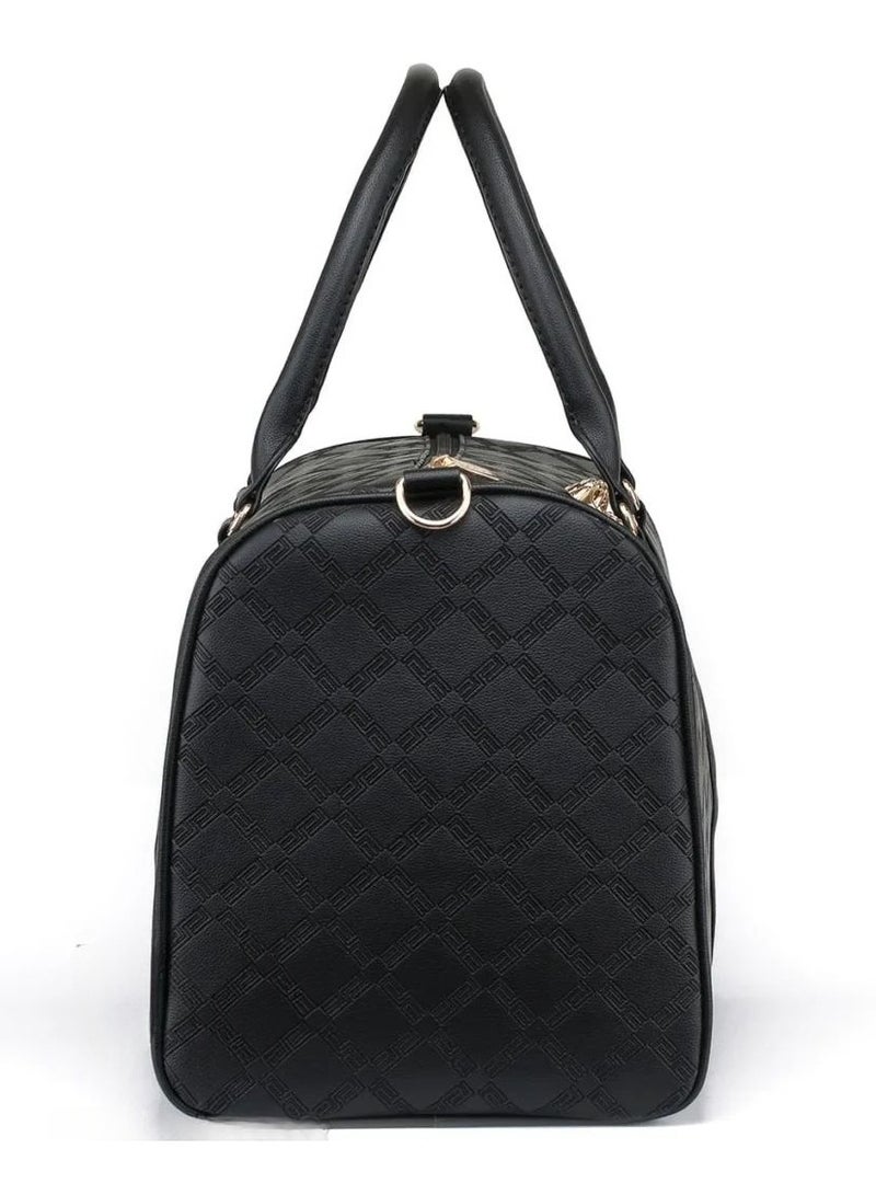 Versace Jeans Versace Black Leather Duffle Bag For Men  - Image 3