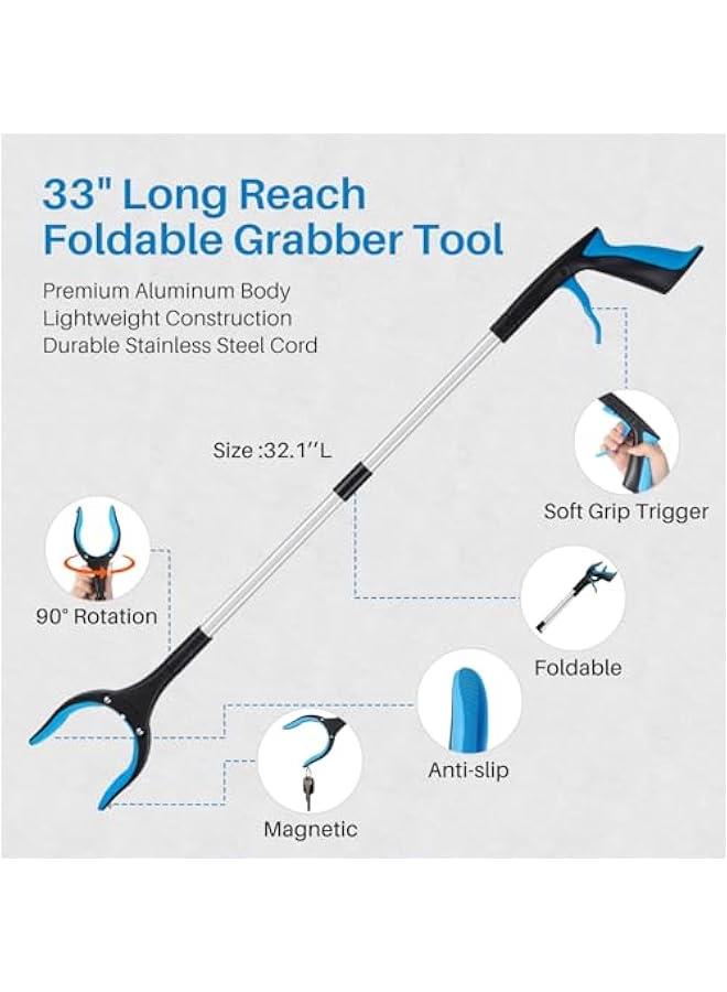 Arabest Hip Replacement Recovery Kit: 6-in-1 Elderly Surgery Patient Assist Set - Reacher, Sock Aid, Shoe Horn, Dressing Stick, Leg Lifter, Massage Hammer. - Image 2