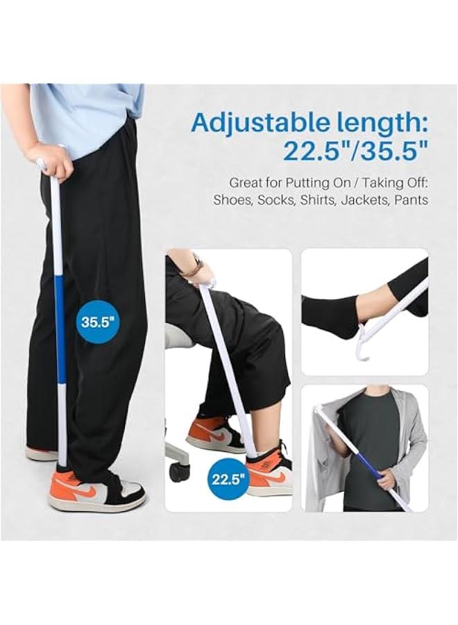 Arabest Hip Replacement Recovery Kit: 6-in-1 Elderly Surgery Patient Assist Set - Reacher, Sock Aid, Shoe Horn, Dressing Stick, Leg Lifter, Massage Hammer. - Image 3