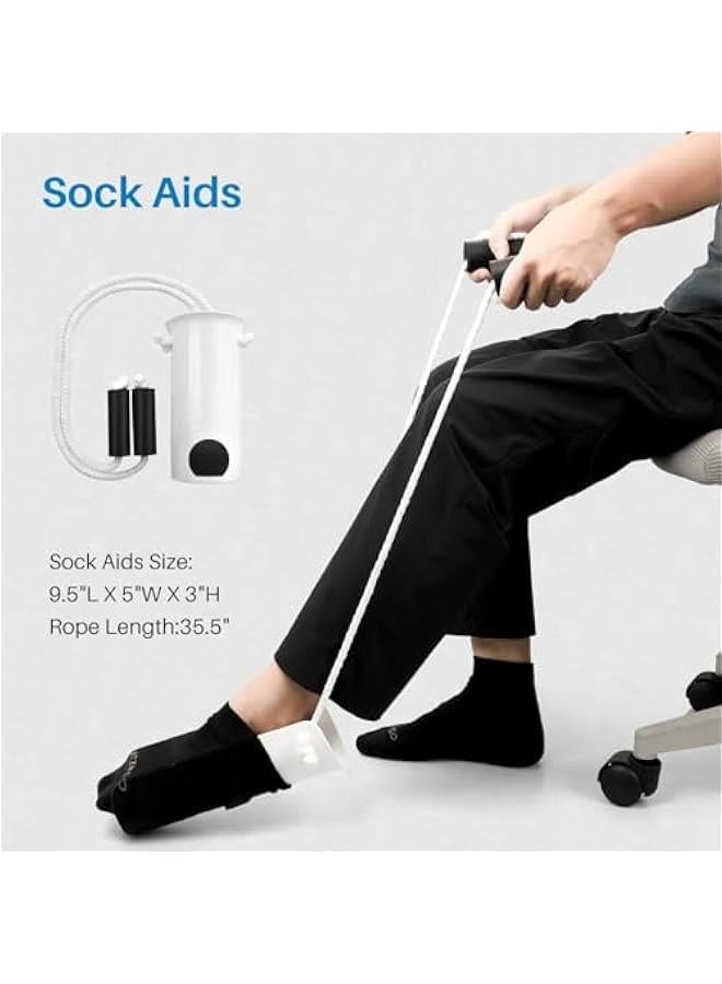 Arabest Hip Replacement Recovery Kit: 6-in-1 Elderly Surgery Patient Assist Set - Reacher, Sock Aid, Shoe Horn, Dressing Stick, Leg Lifter, Massage Hammer. - Image 4