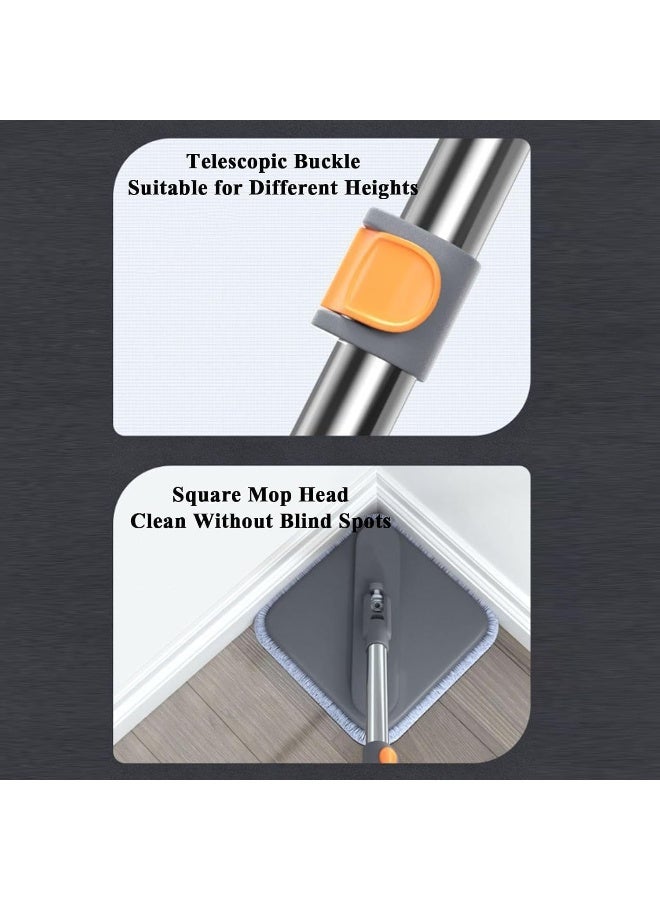 SAFENHAND Spin Floor Mop and Bucket Set for Professional Home Floor Cleaning System with Aluminum Handle/2-Washable Microfiber Pads Perfect Home + Kitchen Cleaner for Hardwood, Laminate (square) - Image 5