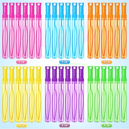 Letapapa Bubble Wands 84 Pcs Bubble Wands Bulk in 6 ColorsBubble Party Favors for Kids Summer Toys Indoor Outdoor Activity Themed Birthday Wedding for Girls Boys - Image 5