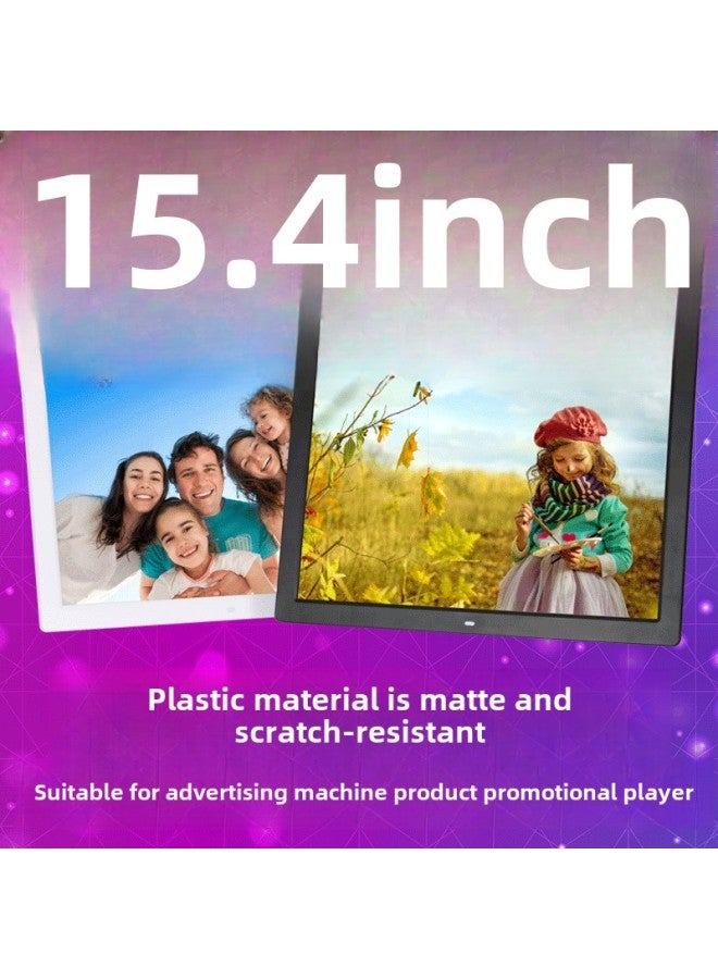 15.4 Inch Digital Photo Frame 15 Inch Electronic Photo Album LCD Advertising Player Desktop Advertising-Color:Elegant White - Image 1
