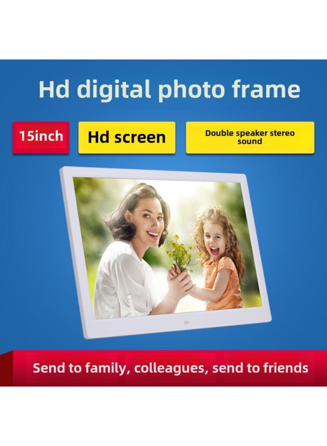 15.4 Inch Digital Photo Frame 15 Inch Electronic Photo Album LCD Advertising Player Desktop Advertising-Color:Elegant White - Image 2