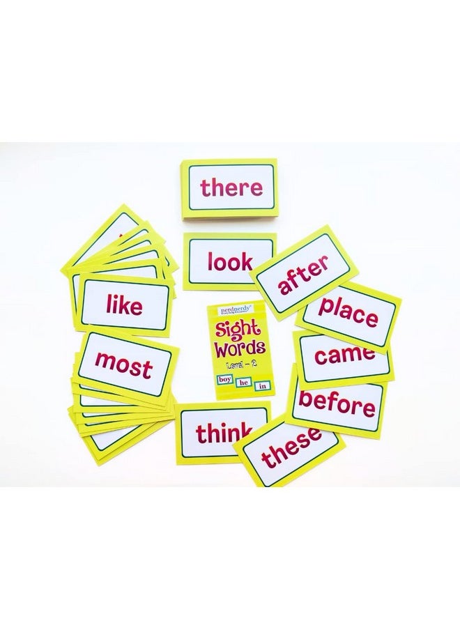nerdnerdy Nerdnerdy Sight Words Flash Cards Level-2, Language Development Cards, Learn to Read Vocabulary for Preschool to First Grade  - Image 2