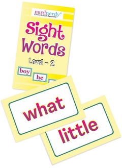 nerdnerdy Nerdnerdy Sight Words Flash Cards Level-2, Language Development Cards, Learn to Read Vocabulary for Preschool to First Grade  - Image 1