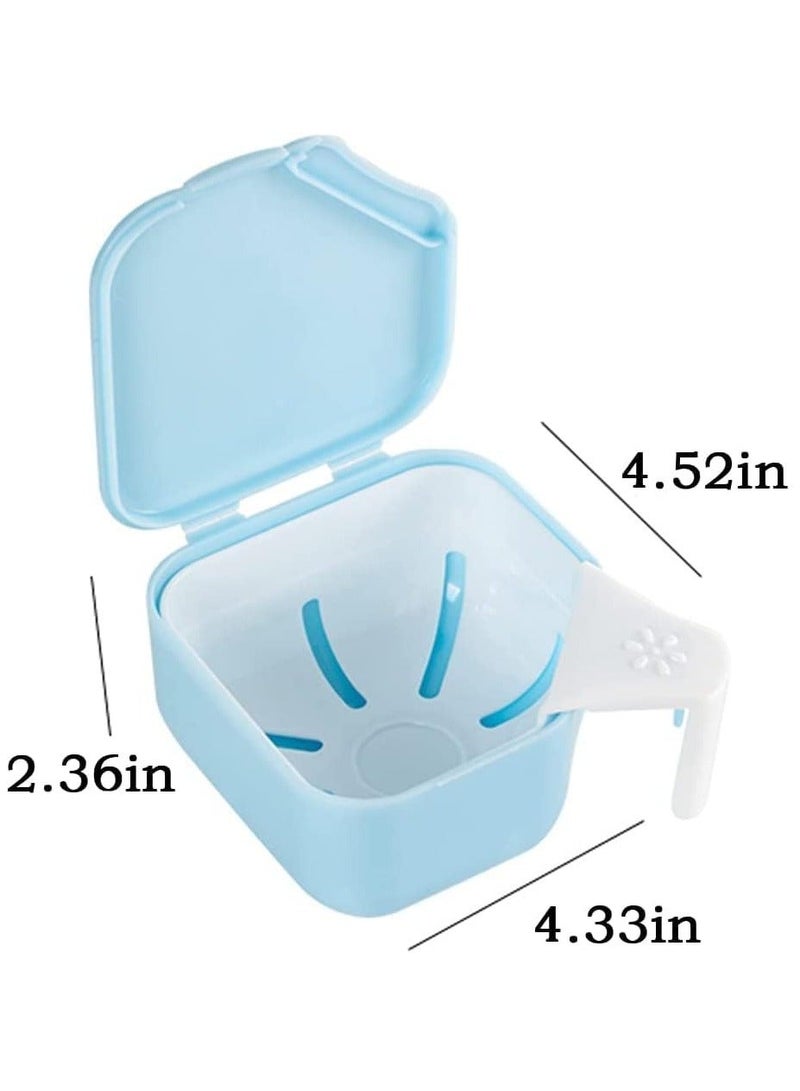 Denture Box Dental Bath Dual Purpose Hygienic Case for Storage and Immersion of Mouthguards, Ortho Retainers, Appliances