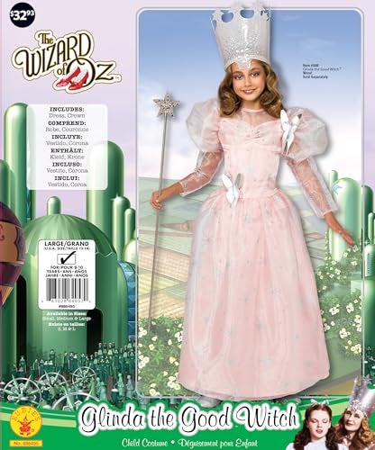 Rubies The Wizard of Oz: Glinda Deluxe Costume for Kids, Girl's Medium - Image 2