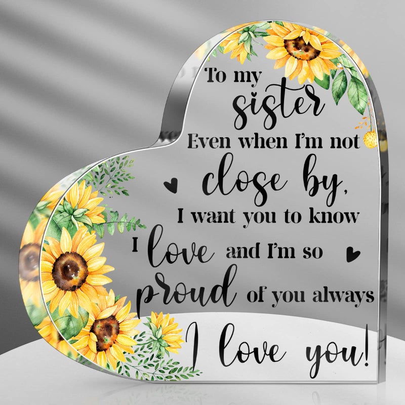 Chunful Chunful Gift for Friend Friendship Gift for Woman Birthday Gifts for Friend Going Away Gifts Plaque for Coworker Woman Retirement Gifts Acrylic Plaque for Friendship Keepsake Decor (to My Sister)  - Image 1