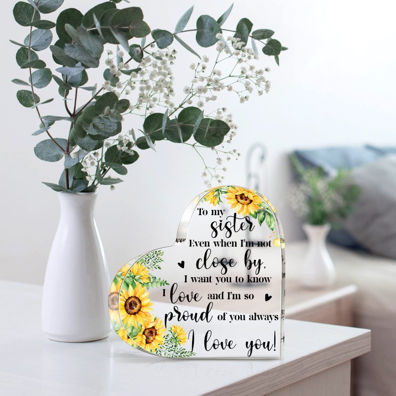 Chunful Chunful Gift for Friend Friendship Gift for Woman Birthday Gifts for Friend Going Away Gifts Plaque for Coworker Woman Retirement Gifts Acrylic Plaque for Friendship Keepsake Decor (to My Sister)  - Image 5