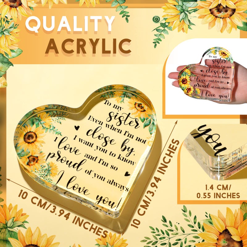 Chunful Chunful Gift for Friend Friendship Gift for Woman Birthday Gifts for Friend Going Away Gifts Plaque for Coworker Woman Retirement Gifts Acrylic Plaque for Friendship Keepsake Decor (to My Sister)  - Image 2