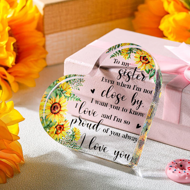 Chunful Chunful Gift for Friend Friendship Gift for Woman Birthday Gifts for Friend Going Away Gifts Plaque for Coworker Woman Retirement Gifts Acrylic Plaque for Friendship Keepsake Decor (to My Sister)  - Image 3