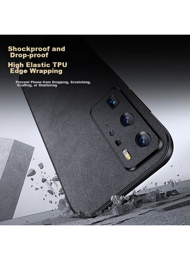 شانجزو Shangsu، مناسب لغطاء هاتف Huawei P40 Pro، غطاء واقي ضد الصدمات P40 Pro، غلاف ناعم مع حماية كاملة للعدسة، غلاف خارجي جلد حمل كلاسيكي فاخر وبسيط، غلاف جلد للنساء والرجال، Gray - Image 2