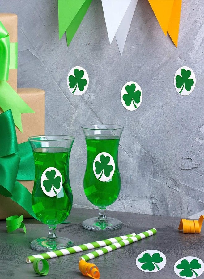 RUPOFUZA 500Pcs St. Patrick's Day Stickers Roll Green Shamrock Clover Stickers 1in Self-Adhesive Waterproof Sticker Decor for Irish Holiday Party Scrapbook Journal Envelopes Decorations - Image 3