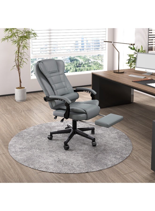 Castlery Ergonomic Office Chair, 90°-135° Reclining, Adjustable Height & 360° Swivel, High Back Executive Computer Desk Chair with Lumbar Support & Footrest, High-Density Foam（Grey） - Image 4