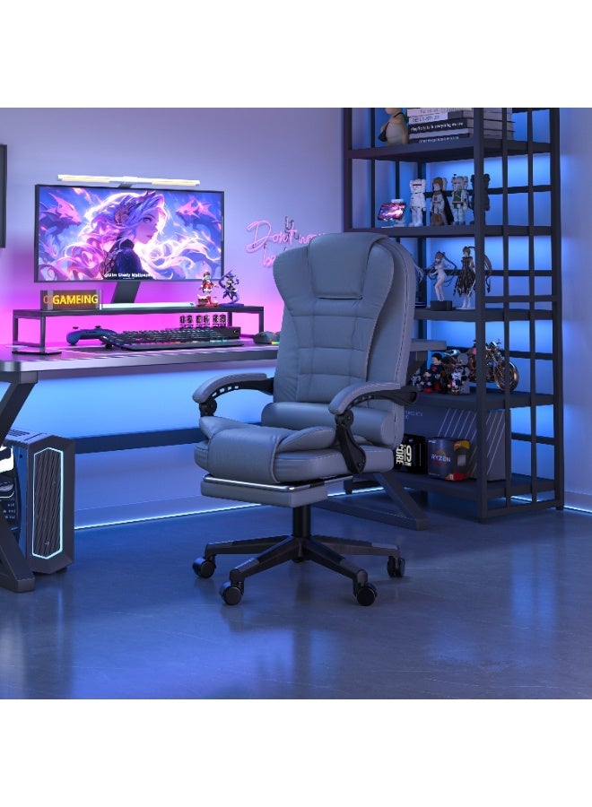 Castlery Ergonomic Office Chair, 90°-135° Reclining, Adjustable Height & 360° Swivel, High Back Executive Computer Desk Chair with Lumbar Support & Footrest, High-Density Foam（Grey） - Image 3